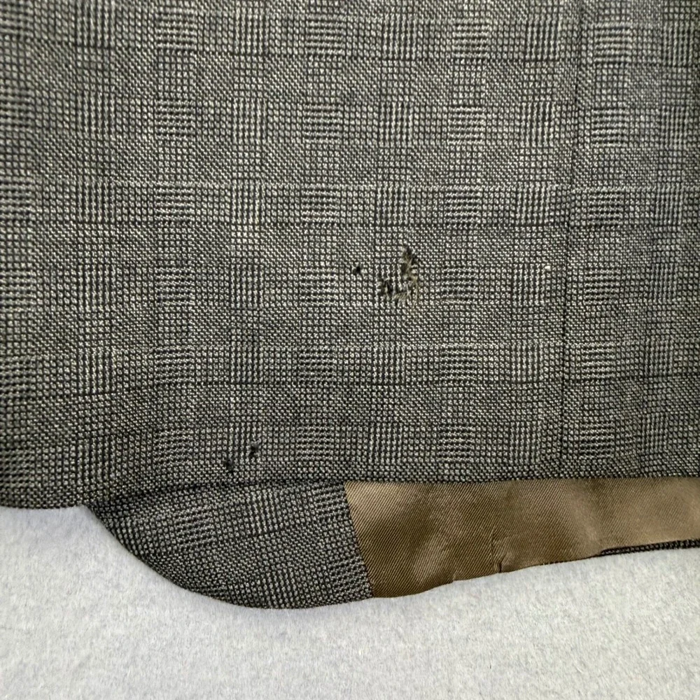 Mani by‎ Giorgio Armani Mens Gray Glen Check Virgin Wool Blazer Jacket Size 40R
